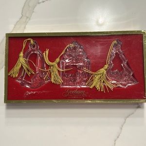 Gorham crystal Christmas ornaments - 
Set of 3